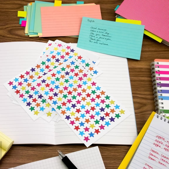 TABLZONE Star Decals Assorted Colors Plastics 960Pcs Self Adhesive Classroom Stickers