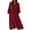 Red, variant on Dresses for Women Loose Fit Cotton Linen V Neck Dress Elegant Puff Sleeves Midi Sundress Drawstring Elastic High Waist Side Tie Wrap Dress with Pockets Black M