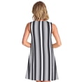 thumbnail image 2 of Bixox Black White Gray Mexican Blanket Serape Stripes Print Women's Sleeveless A-Line Dress with Pockets, Casual Knee-Length Tank Dress for Summer-3X-Large, 2 of 7