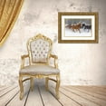 thumbnail image 3 of Jones, Adam 14x11 Gold Ornate Wood Framed with Double Matting Museum Art Print Titled - Rodeo horses running during winter roundup-Kalispell-Montana, 3 of 4