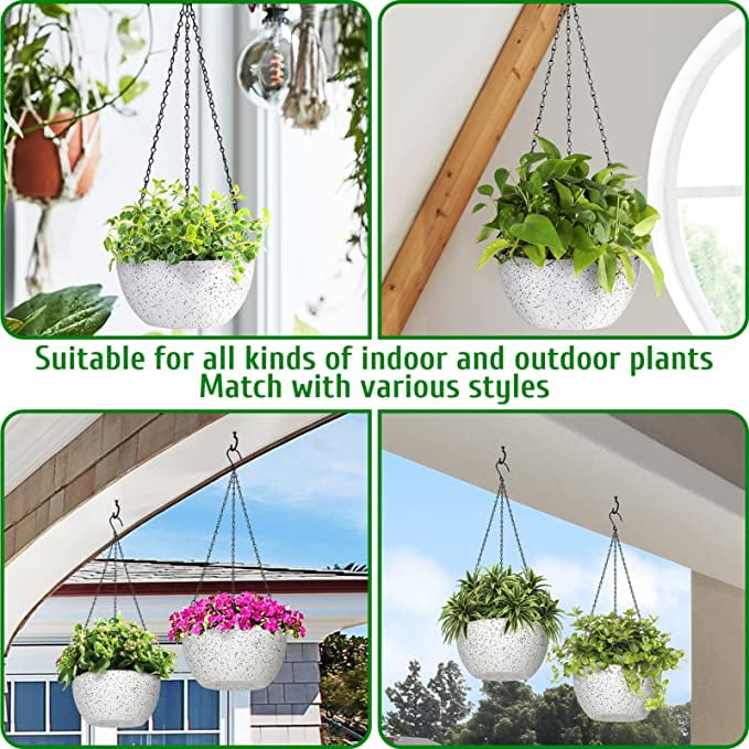 Fabulas 2-Pack Hanging Planter Pots, 9 Inch White photo 5