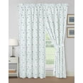 thumbnail image 2 of Chezmoi Collection 4-Piece Floral Window Curtain Set with Sheer Backing, Blue White Poppy Floral Printed Microfiber, 120 inch x 84 inch, 2 of 9