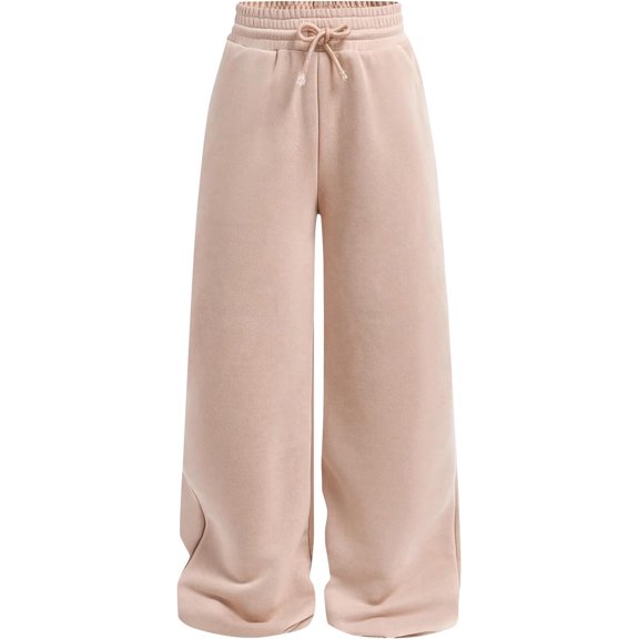 Girls Casual Straight Leg Pants Comfortable Elastic Waistband Sweatpants for Play Everyday Wear Size 13-14 Years