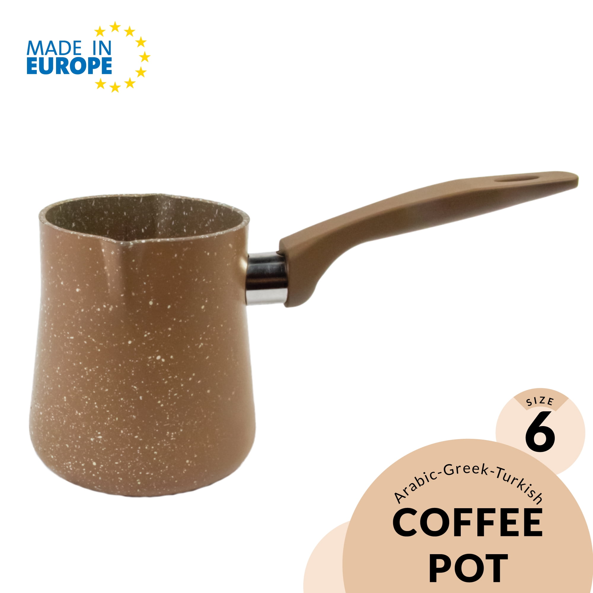 12 Oz Turkish Coffee Pot - Briki Greek, Arabic, Turkish Coffee Maker with  Wooden