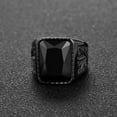 thumbnail image 5 of Stainless Steel Men's Ring Gemstone Hip Hop Style Black Jewelry Gift, 5 of 5
