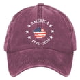 thumbnail image 4 of AJGRHE Unisex Baseball Cap Independence Day Print Soft Peak Sun Hat Outdoor Classic Casual Daily Wear Adjustable One Size, 4 of 4