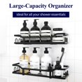 thumbnail image 3 of Carrito de ducha Kitsure extra grande de acero inoxidable, paquete de 2 unidades, negro, 3 of 8