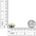 thumbnail image 6 of Gem Stone King 18K Yellow Gold Plated Silver Green Mystic Topaz and London Blue Topaz Filigree Style 3 Stone Ring for Women (2.78 Cttw, Oval 8X6MM and 6X4MM) (Size 7), 6 of 6