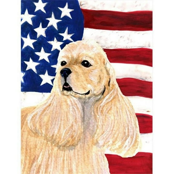 11 x 15 in. USA American Flag with Cocker Spaniel Garden Size Flag