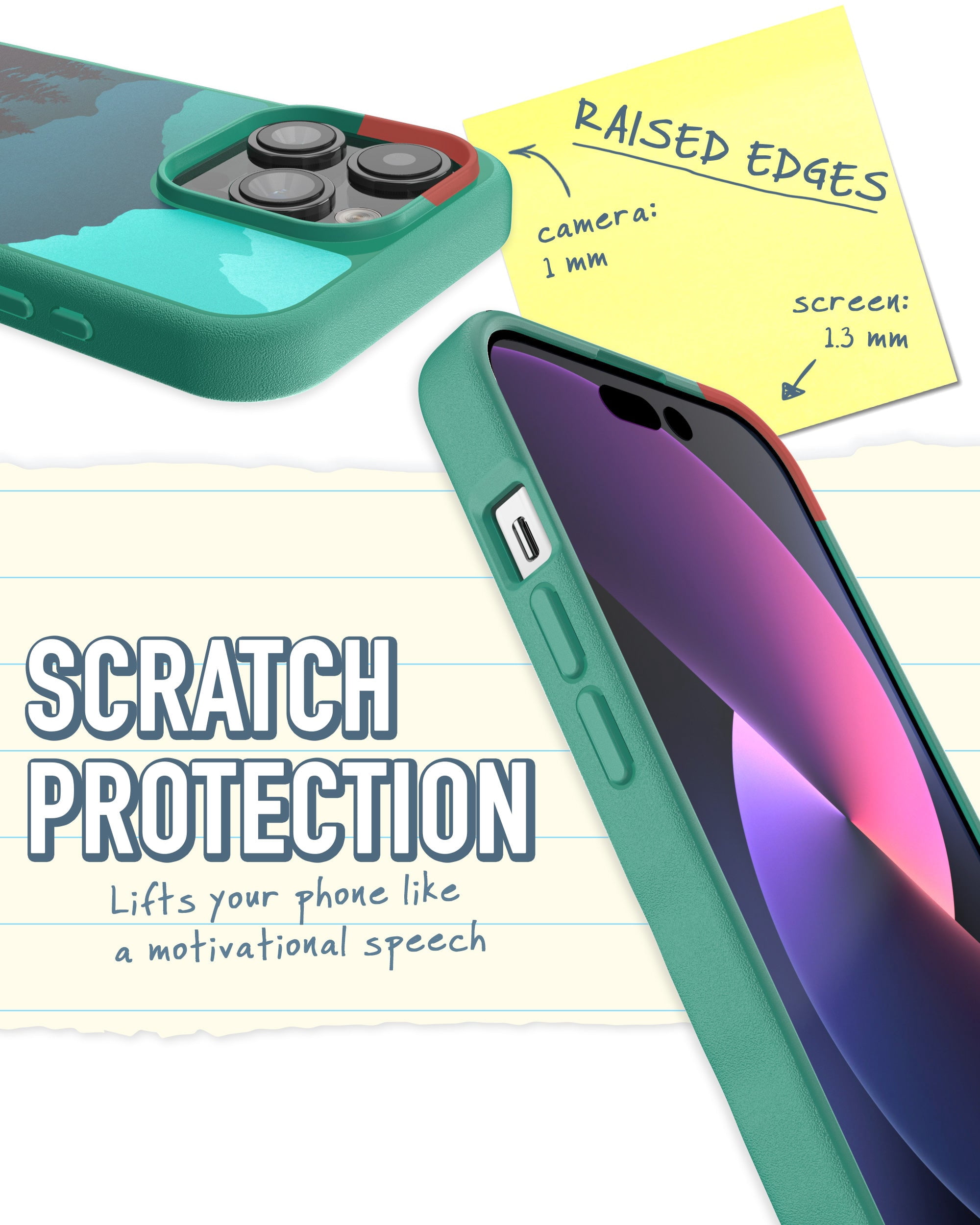 Smartish iPhone 15 Pro Slim Case - Gripmunk Compatible with MagSafe [Lightweight + Protective] Thin Grip Cover with Microfiber Lining - Moving Mountains