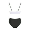 thumbnail image 4 of BOBOGOJP Women's Bikini Sets Two Piece Swimsuit High Waisted V Neck Twist Front Adjustable Spaghetti Straps Bathing Suit Black for Size XL, 4 of 6