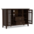 thumbnail image 2 of Simpli Home Bedford 53 inch Wide Solid Wood Tall TV Stand in Tobacco Brown For TVs up to 60 inches, 2 of 12