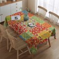 thumbnail image 2 of Pioneer Flower Floral Print Pattern Rectangle Tablecloth 60"x84", Waterproof Polyester Table Cloth, Wipeable Spillproof for Dining Camping Indoor Outdoor, 2 of 5