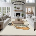 thumbnail image 3 of 5x7 Area Rugs for Living Room, Beige Cute Cat Non Slip Area Rugs for Kitchen Bedroom Entryway, Cartoon Funny Heater Cats Washable Carpet Runner Rug Floor Mats for Bedroom Home Decor, 3 of 8