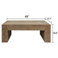 thumbnail image 3 of 49" Modern Wooden Coffee Table with Thick Legs, Center Table for Living Room, Natural, 3 of 8