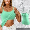 thumbnail image 2 of Lixiuxyad Tank Tops With Built In Bras Suspender Vest Female Yoga Bottoming Underwear(Green L), 2 of 5