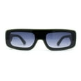 thumbnail image 2 of Retro Shield Narrow Rectangle Flat Top Plastic Sunglasses Green - Smoke, 2 of 4
