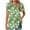 Green, variant on DDAPJ pyju Womens Boho Floral Tops Petal Short Sleeve Summer Casual Tunic Shirts Loose Fit Crewneck Pleated Blouse Blue XL