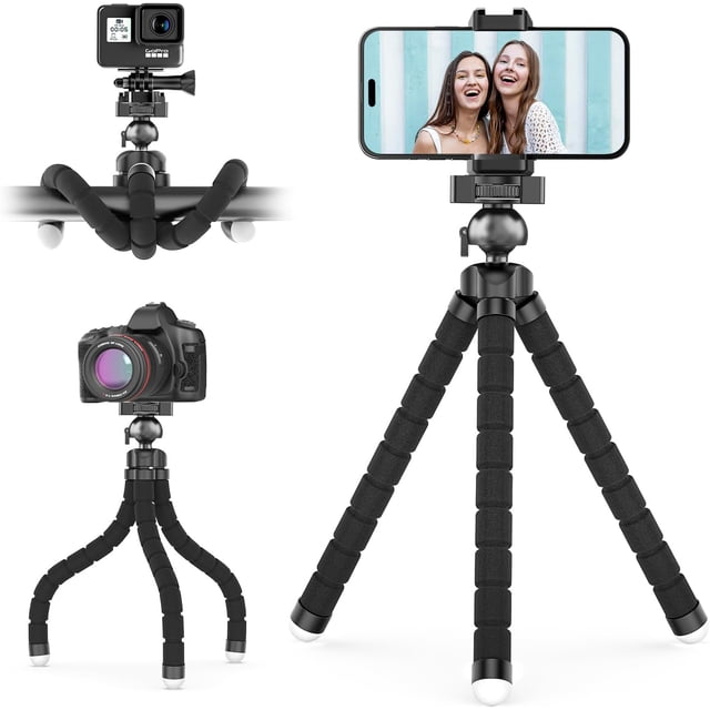 TEMOGU-Phone Tripod, Premium Flexible Phone Tripod with Remote and Phone Mount, Mini Tripod Stand for Camera, GoPro