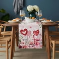 thumbnail image 2 of Pink Valentine's Day Table Runner - 108 Inch Long, Kitchen Dining Table Runner Dresser Scarves, Spring Floral Romance Love Heart Roses Farmhouse Decor for Coffee Tables Wedding Party Banquet, 2 of 8