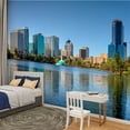 thumbnail image 2 of Peel and Stick Wallpaper Waterproof Orlando Florida Downtown Skyline Springtime Lake Eola Wall Mural Decor Self Adhesive and Removable 100in x 144in, 2 of 8