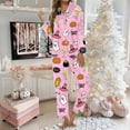 thumbnail image 2 of Womens Pajama Set – Cotton Pajama Shorts for Summer Women's Halloween Print Long Robe & Pants Set Homewear For Festivities, 2 of 5