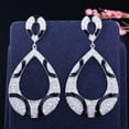 thumbnail image 6 of Silver Plated Cubic Zirconia Women Costume Black Snake Print Long Drop Earrings, 6 of 9