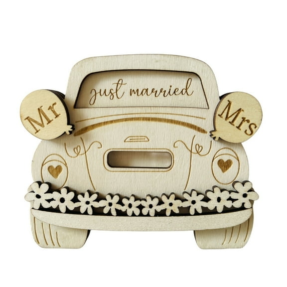 GiLiling Wedding Card Money Box Gift Greeting Money for Newlyweds Wooden Packaging Gift Money to Put Money Decoration Wedding, Wooden Crafts Wooden Wedding Purse