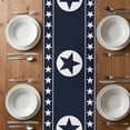 thumbnail image 6 of Western Star Ethnic Table Runner - 36 Inch Long, Kitchen Dining Table Runner Dresser Scarves, Navy Blue Texas Ethnic Stars Vintage Farmhouse Decor for Coffee Tables Wedding Party Banquet, 6 of 8
