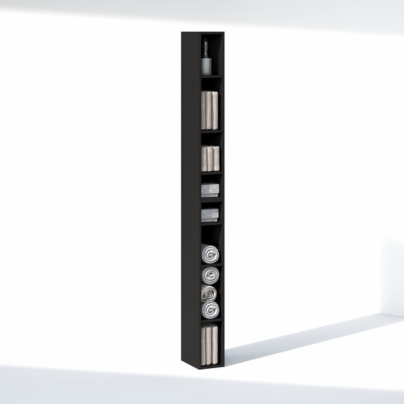 Furinno FULDA 8-Tier Closet Organizer Adjustable Open Shelf 6-Inch Blackwood