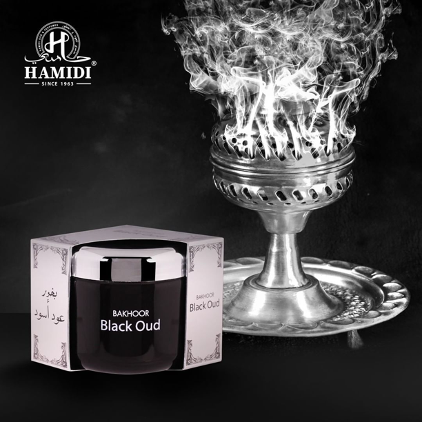 Bakhoor Black Oud 70 gm Incense by Hamidi Home Fragrance Natural Hand