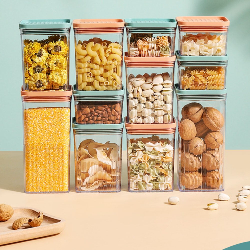 Décor 3l Square Biscuit Storage Container | Plastic Airtight & Leak  Resistant Clear/Teal Dry Food Canister | Bpa Free | Stackable