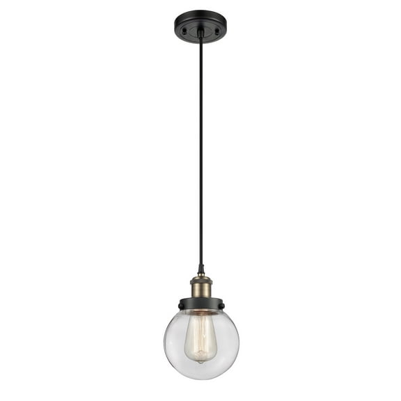 Innovations 916-1P-BAB-G202-6-LED Beacon 1 Light Mini Pendant part of the Ballston Collection, Black Antique Brass