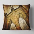thumbnail image 2 of Designart Vintage Brooklyn Bridge - Contemporary Throw Pillow - 18x18, 2 of 5