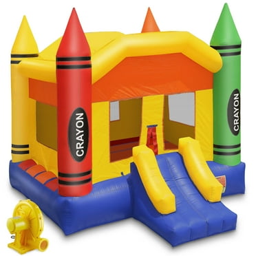 Cloud 9 Crayon Bounce House & Blower - Commercial Grade Inflatable Bouncer