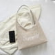 thumbnail image 3 of Bolso de playa para mujer, bolso de mano tejido a la moda de paja para vacaciones de verano (blanco), 3 of 6