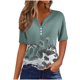 thumbnail image 2 of Fiudx Camisetas para Mujer Blusa de Manga Corta Estampada a La Moda para Mujer, Blusas Informales con Cuello Redondo, 2 of 5