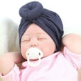 thumbnail image 2 of Solid Nursery Hospital Turban Hat Cap Beanie Bonnet with Flower for Baby Girls Toddlers Newborns Infants, 2 of 2