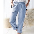 thumbnail image 2 of TRUBKH Linen Pants Women Baggy Linen Pants Resort Wear for Women 2026 Loose Pants for Women Linen Capri Pants Baggy Yoga Pants Women Pull On Pants Pull On Bottoms Wide Leg Linen Pants Light Blue L, 2 of 6