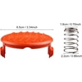 thumbnail image 4 of Reemplazo de hilo para desbrozadora, sistema de alimentación automática de carrete de repuesto con fuerza centrífuga, 4 tapas de carrete + 4 resortes para patios, césped, jardines, cultivos y, 4 of 5