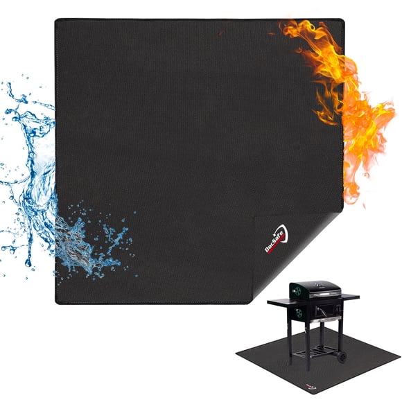 DocSafe Large Under Grill Mat 48" Square Fire Pit Mat,4 Layers Fireproof Grill Pads Protect for Deck,Patio,Outdoor Charcoal,Smoke