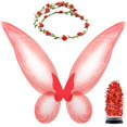 thumbnail image 1 of Conjunto de disfraz de hada Funcredible Red Wings Crown Glitter, 1 of 7