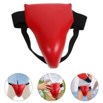 LEORX Comfortable Groin Guard Red for Taekwondo with Shock Absorption 1Pack