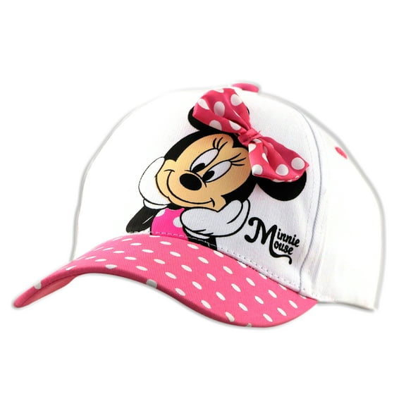 Disney Toddler Hat for Girl Ages 2-7, Minnie Mouse Kids Baseball Cap