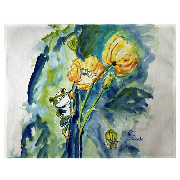 Betsy Drake PM1340 14 x 18 in. Frog & Flower Place Mat - Set of 4