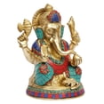 thumbnail image 2 of Brass World Brass Ganesha Ganesh Idol for Home Office Success Entrance Decor Pooja Good Luck Gift 8 Inch, 2 of 4