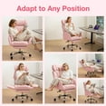 thumbnail image 4 of Hoffree Criss Cross Office Chair with Reversible Armrests, Big and Tall Desk Chair with Footrest, Reclining Ergonomic Computer Chair with Adjustable Headrest, Executive Fabric Chair for Home, Pink, 4 of 10