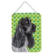 Black Cocker Spaniel Lucky Shamrock St. Patricks Day Wall or Door Hanging Prints