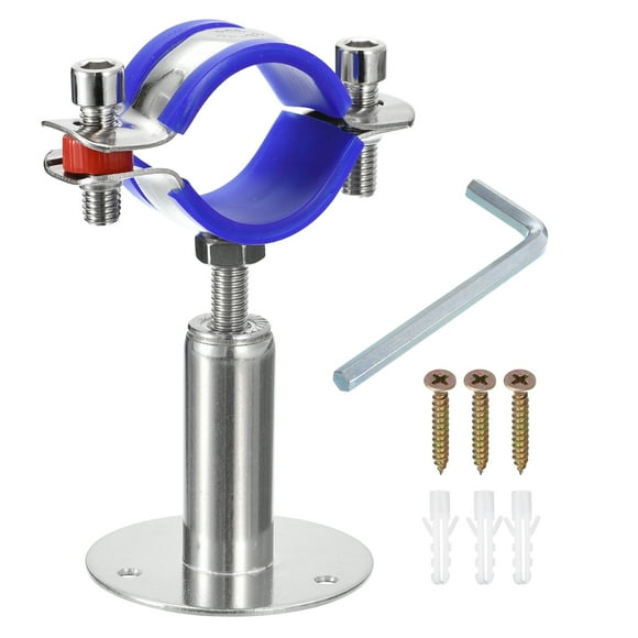 Unique Bargains Pipe Supports Adjustable Pipe Bracket Clamp Pipe Strap Fit for 38-40mm Pipe