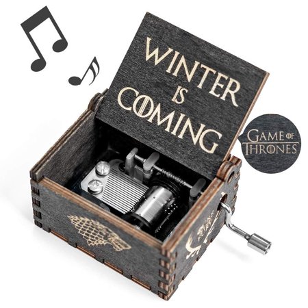 Game of Thrones Music Box, Wood Merchandise Vintage Classic Hand Crank Theme Music Box Best Gift for Game of Thrones Action Figure, Collectible
